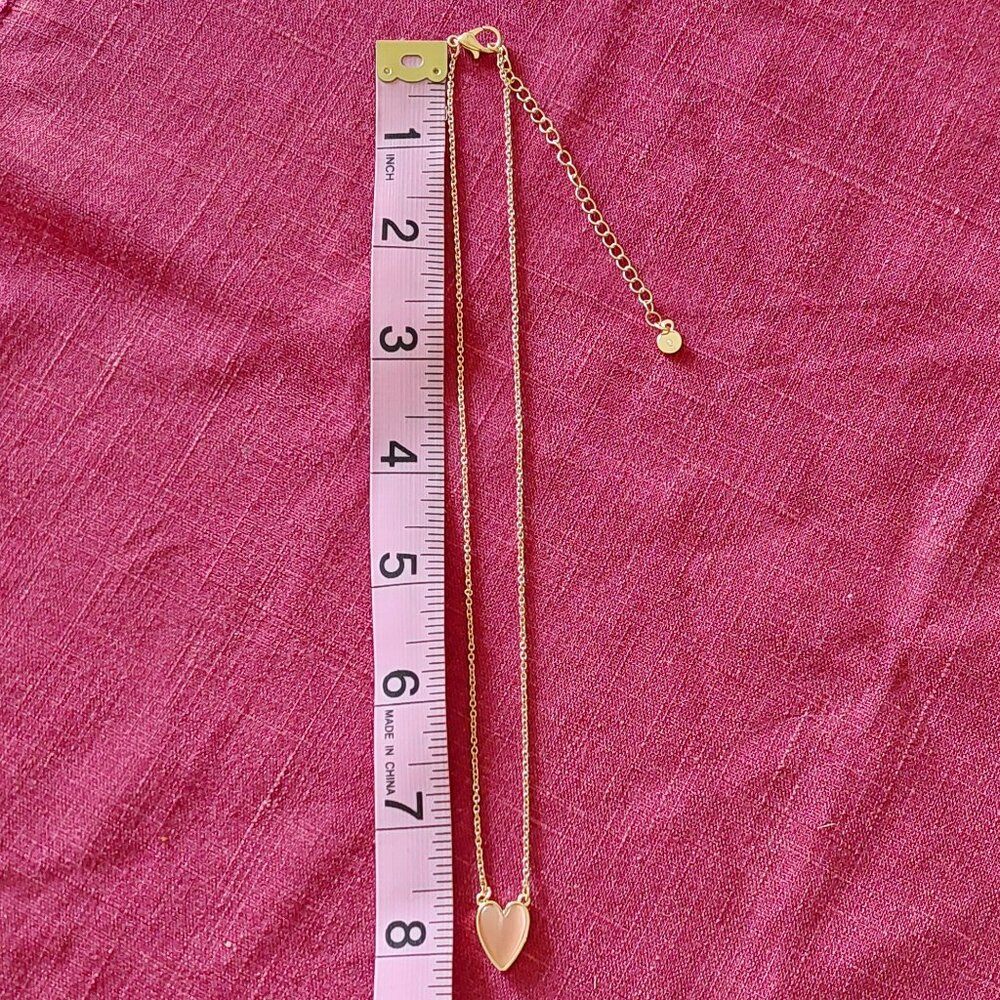 Lauren Conrad Pink Heart Gold Tone Earrings & Necklace Set - Picture 5 of 5